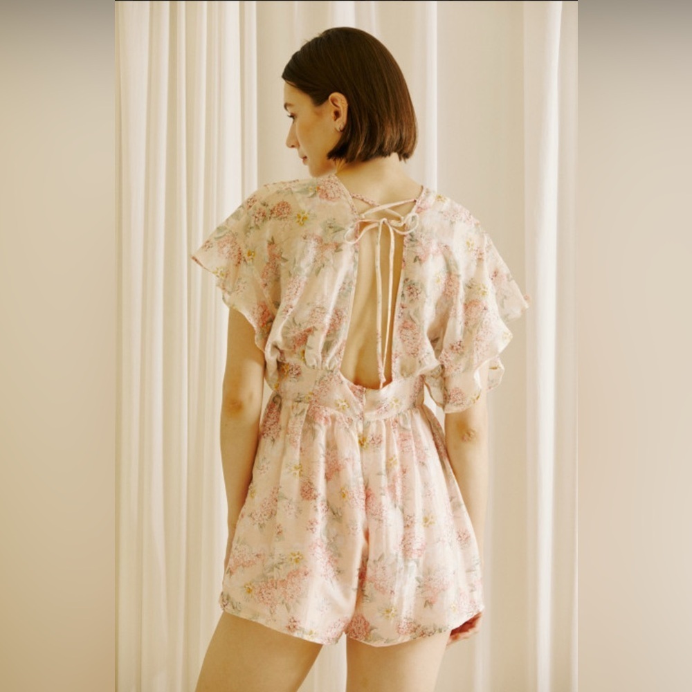 NWT STORIA Remembering Spring Floral Pleated Romper~Blush~Size M - Picture 3 of 15